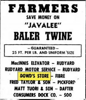 Dowds Store - Jul 15 1953 Ad